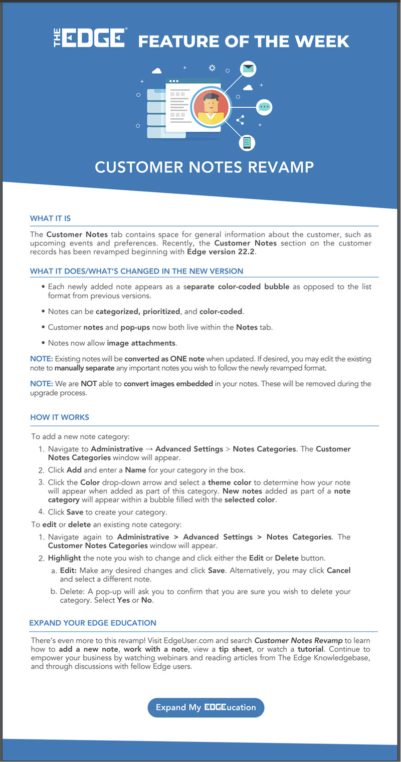 Edge Knowledge Base > User Resources > Feature of the Week > Customer ...
