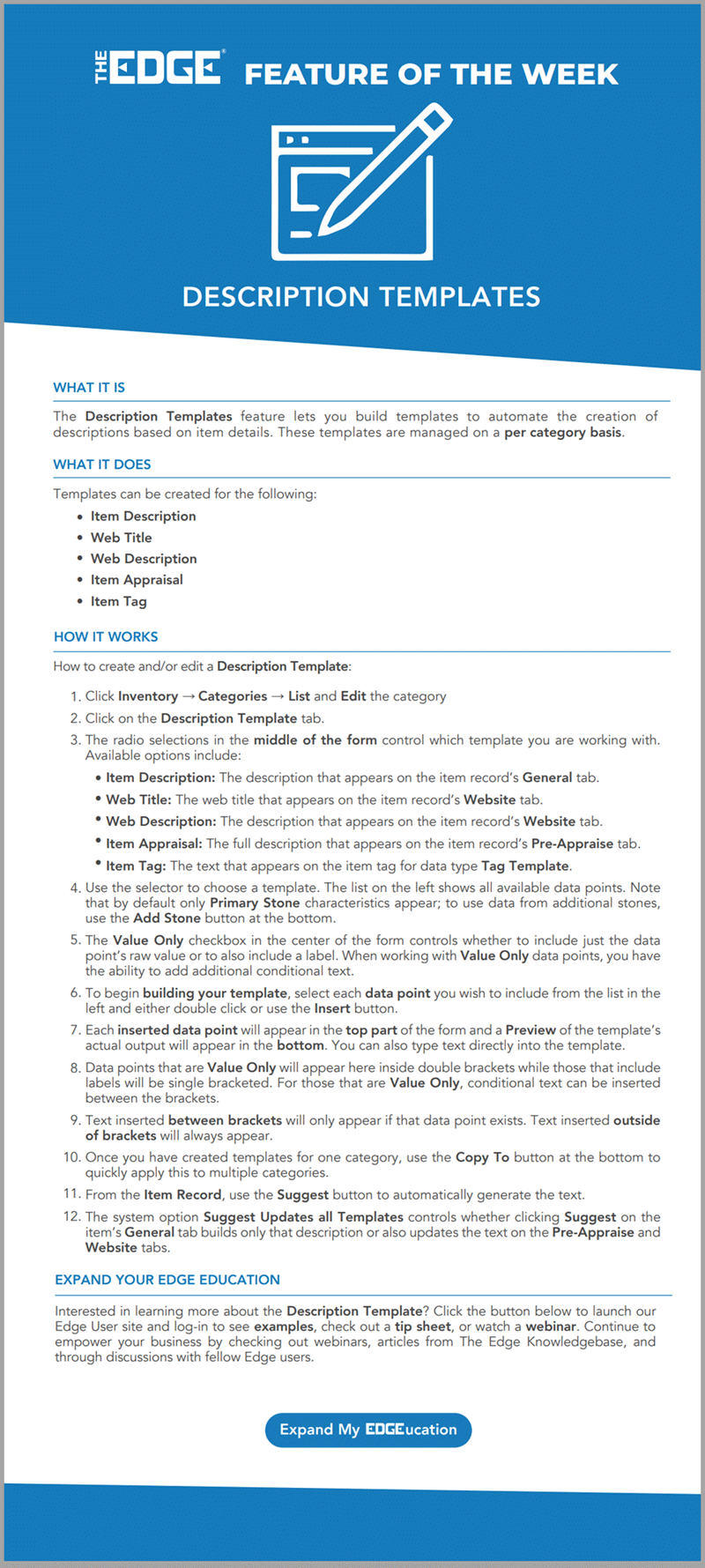 Edge Knowledge Base > User Resources > Feature of the Week ...