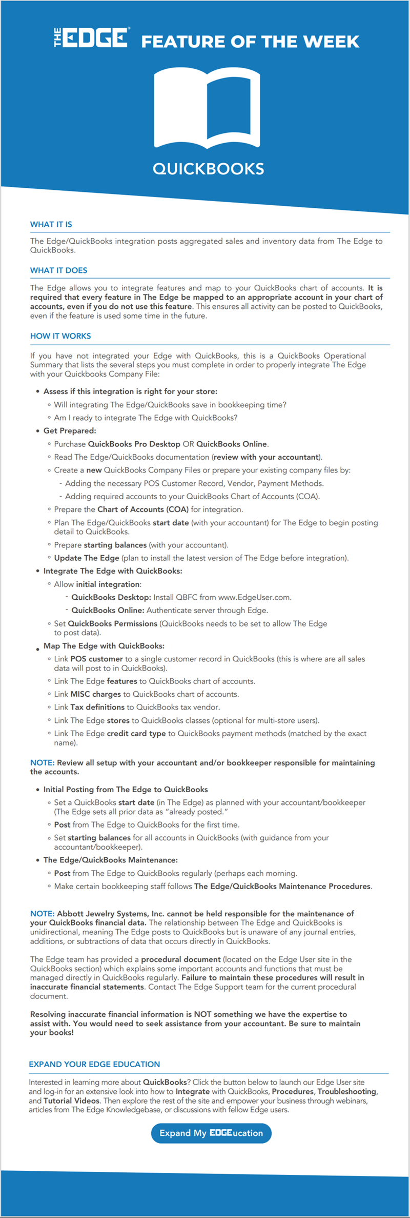 Edge Knowledge Base > User Resources > Feature of the Week > QuickBooks