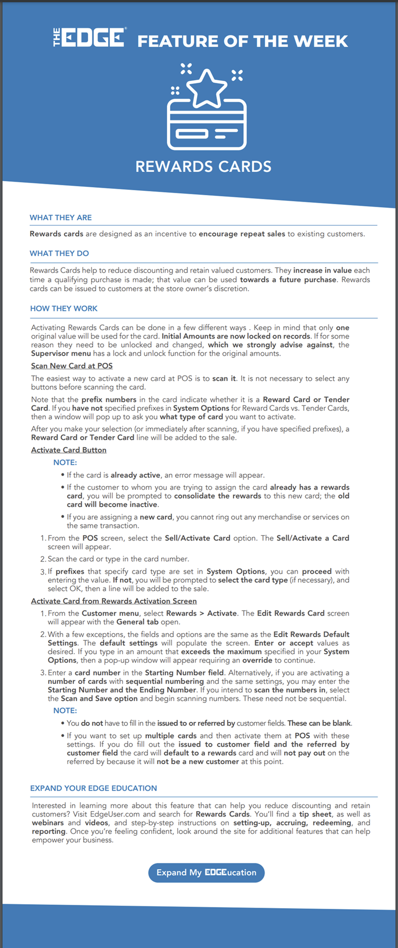 Edge Knowledge Base > User Resources > Feature of the Week > Rewards Cards