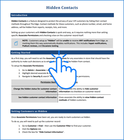 Edge Knowledge Base > Customers > Hidden Contacts > Hidden Contacts Tip