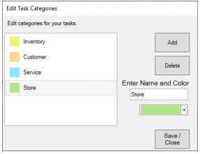 Edit Task Categories